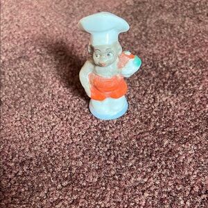 Ceramic Chef Figurine Shaker with Orange Accents